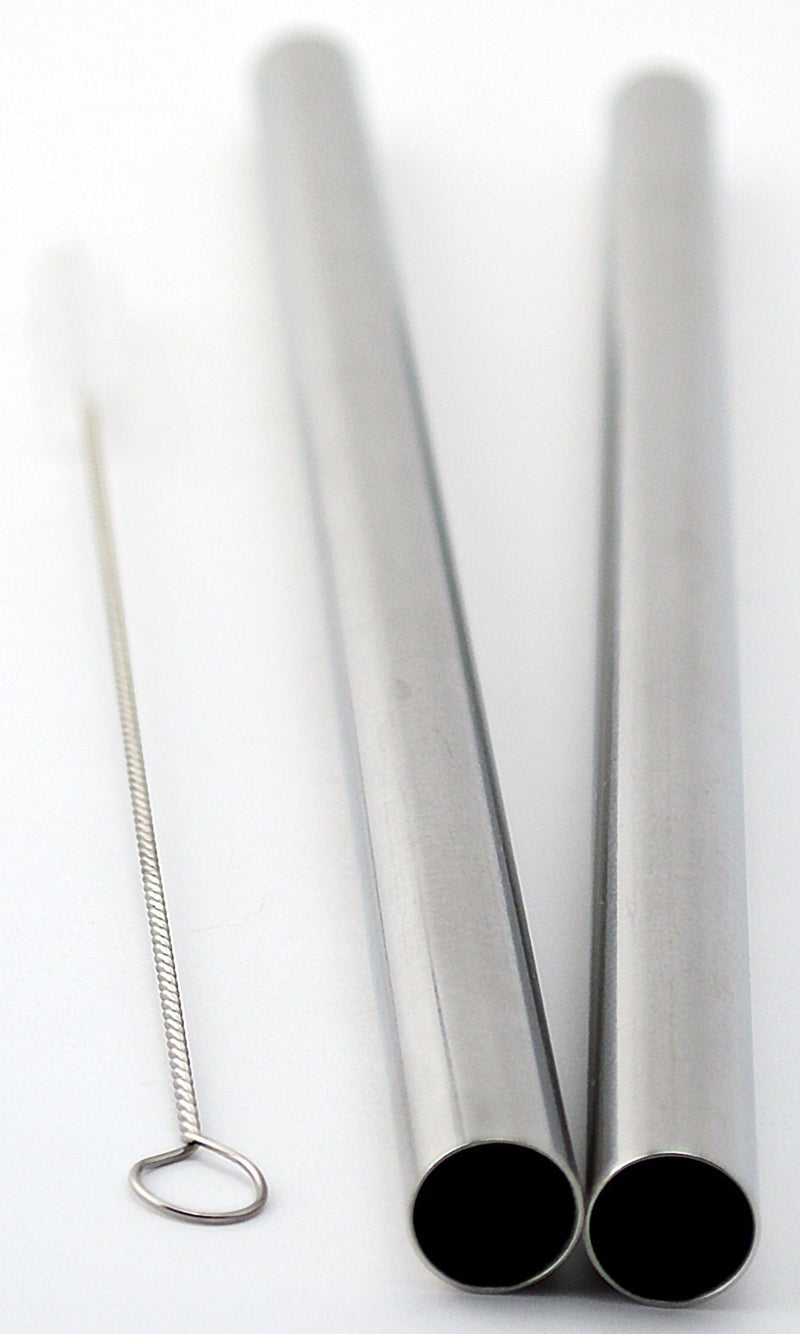 CocoStraw 2 BOBA Straw Stainless Steel Extra Wide 1/2" x 9.5" Long Tapioca Pearl Bubble Tea Thick FAT - CocoStraw Brand - Image 3